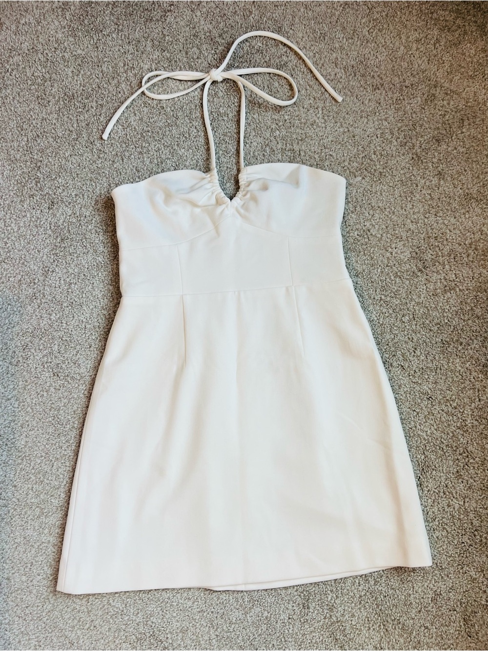 French Connection Strapless White Halter-Tie Dress Size 6